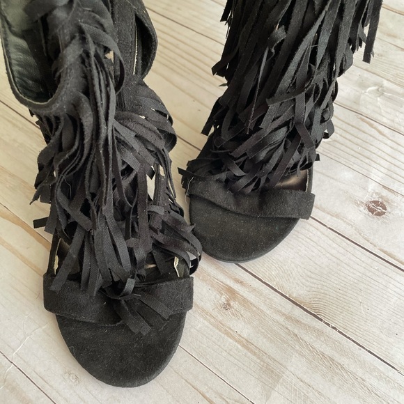 Gojane black fringe heels - Picture 3 of 5